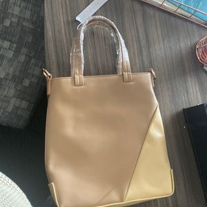 Henny + Lev Crossbody with Handles. Neutral Colorblock